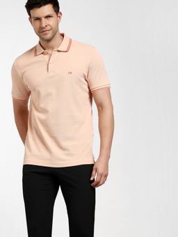Selected - Solid Casual Pink Polo T-Shirt