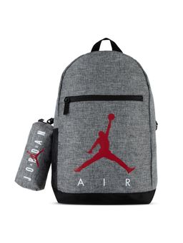 Jordan - Grey Printed Polyester Backpack with Detachable Pouch