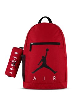 Jordan - Red Printed Polyester Backpack with Detachable Pouch