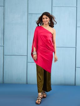InWeave - Women Pink Party Regular Fit Kurta and Pant