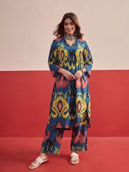 InWeave - Women Blue Casual Regular Fit Co-Ord Set