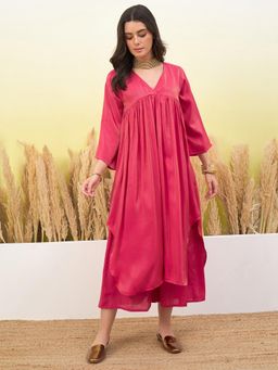 InWeave - Women Pink Casual Regular Fit Kurta and Palazzo