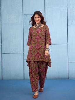 InWeave - Women Maroon Casual Regular Fit Co-Ord Set