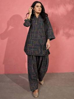 InWeave - Women Black Casual Regular Fit Co-Ord Set