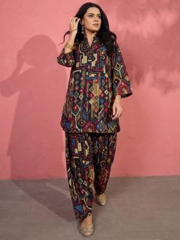 InWeave - Women Black Casual Regular Fit Co-Ord Set