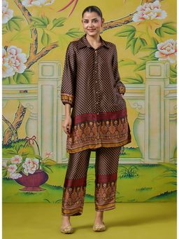 Lakshita - Women Brown Formal Straight Fit Co-Ord Set