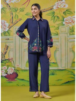Lakshita - Women Navy Blue Casual Straight Fit Co-Ord Set