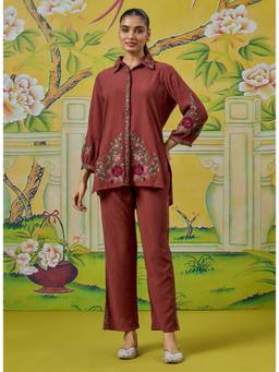 Lakshita - Women Brown Casual Straight Fit Co-Ord Set