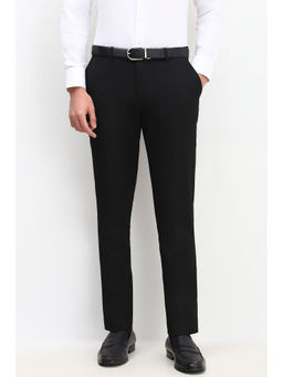 Allen Solly - Men Black Slim Fit Solid Formal Trouser