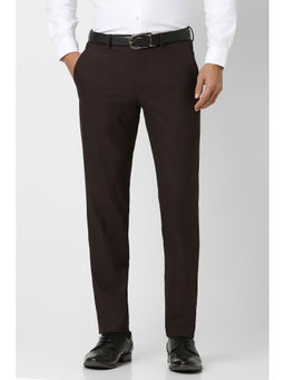 Van Heusen - Men Brown Solid Slim Fit Trouser