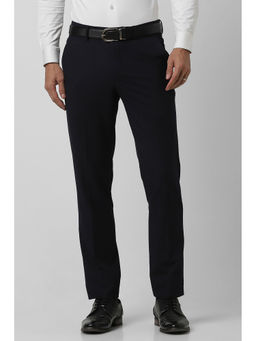 Van Heusen - Men Black Solid Slim Fit Trouser