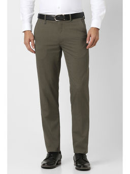 Van Heusen - Men Grey Textured Slim Fit Trouser