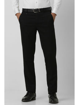Van Heusen - Men Black Checks Slim Fit Trouser