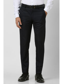 Van Heusen - Men Black Solid Super Slim Fit Trouser