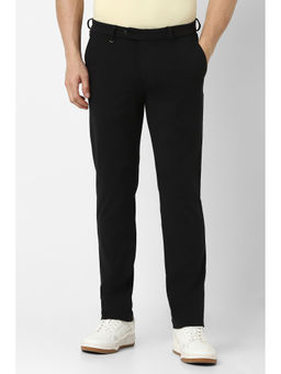Van Heusen - Men Black Solid Super Slim Fit Trouser