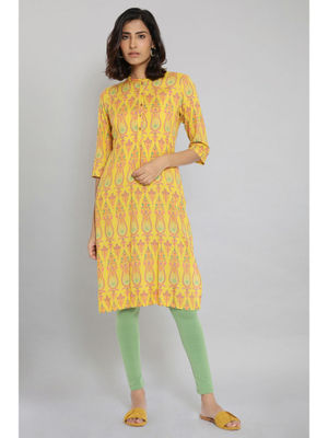 Wishful Yellow Floral Kurta