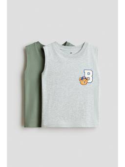 H&M - Boys Multi-Color 2-Pack Cotton Vest Tops