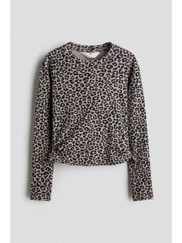 H&M - Girls Beige Ribbed Cotton Top