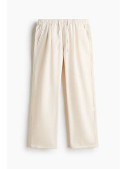 H&M - Men Beige Relaxed Fit Twill Trousers