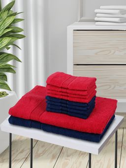 KOPA - 10Pc Quick Dry 100% Cotton Soft Terry Towel -2Pc Bath, 8Pc Face D'Ross Solid