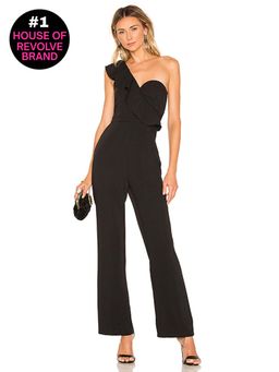 superdown - Stefanie One Shoulder Jumpsuit Black