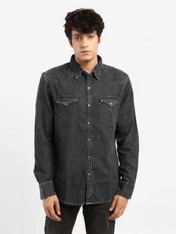 Levi's - Men Solid Collar Neck Shirt-Grey (S)