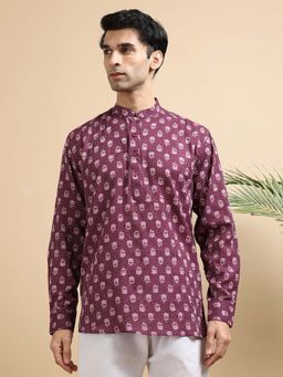 TATTVA - Men Woven Thread Super Short Kurta