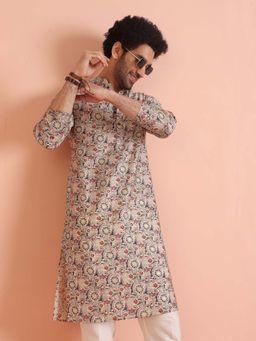 KISAH - Men Cotton Blend Multi-Color Kurta