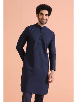 KISAH - Men Cotton Blend Blue Kurta