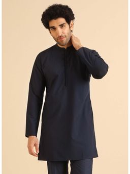 KISAH - Men Cotton Blend Blue Kurta