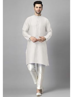 UTSAV FASHION - Men High Slit Raw Silk Kurta and Pant