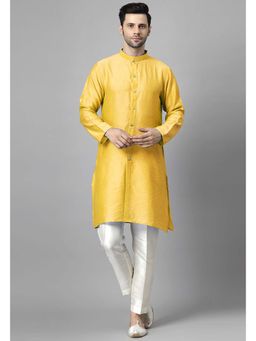 UTSAV FASHION - Men High Slit Raw Silk Kurta and Pant