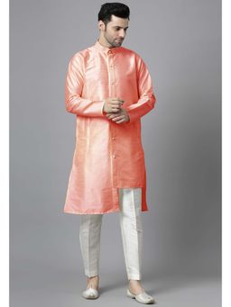 UTSAV FASHION - Men Peach Silk Straight Kurta and Pant