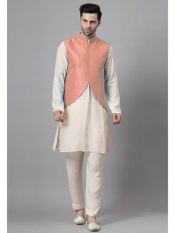 UTSAV FASHION - Men Peach Kurta Pant with Jacket