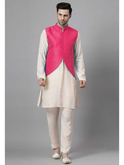 UTSAV FASHION - Men Pink Kurta Pant with Jacket