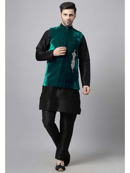 UTSAV FASHION - Turquoise Straight Kurta and Pant with Nehru jacket