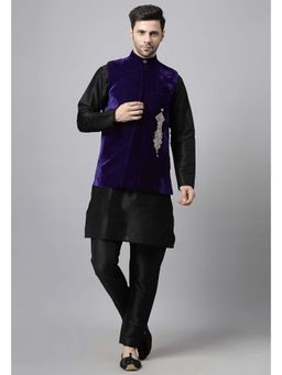 UTSAV FASHION - Purple Straight Kurta and Pant with Nehru jacket