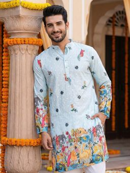 TRYBUY.IN - Mens Full Sleeves Chikankari Kurta