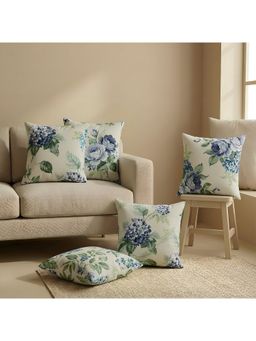 The Home Story - Off White Bloom Cotton Cushion Covers (Pack of 5)