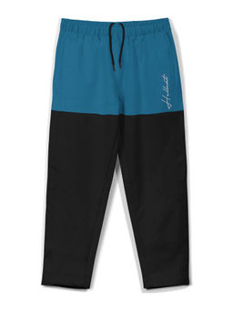 HELLCAT - Trendy Blue Colorblocked Printed Mid-Rise Track Pant for Boys
