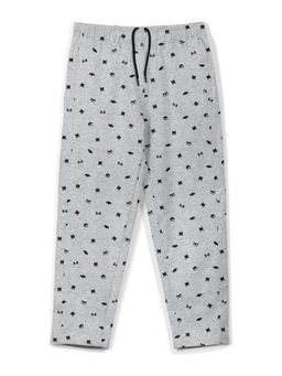 HELLCAT - Trendy Grey Melange Printed Mid-Rise Track Pant for Boys
