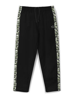 HELLCAT - Trendy Black Camouflage Printed Mid-Rise Track Pant for Boys