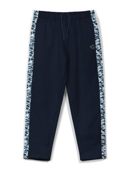 HELLCAT - Trendy Navy Blue Camouflage Printed Mid-Rise Track Pant for Boys