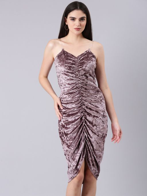 mauve knee length dress Buy SHOWOFFFF Women Shoulder Straps Sleeveless Bodycon Solid Mauve Knee  Length Dress Online