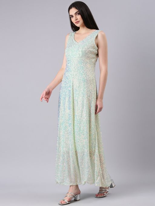 slim fit dress slacks Zapaka Women Green A Line Ruffled Floral Bridesmaid Dress with Lace Long Wedding Party Dress, Green / US14 main image 0