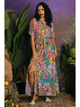 CINCIN Fashion - Multi-Color Floral Elegance Maxi Dress