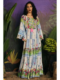 CINCIN Fashion - White Seaside Bloom Maxi Dress