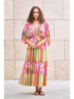 CINCIN Fashion - Multi-Color Floral Printed Maxi Dress