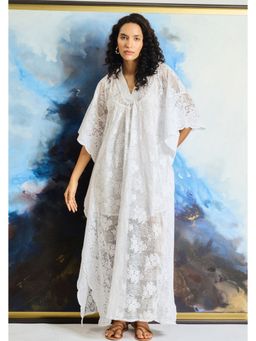 CINCIN Fashion - Ivory Bloom Sheer Maxi Dress