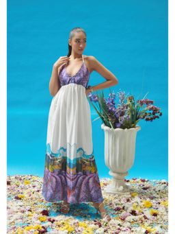 CINCIN Fashion - White Halter Neck Backless Long Dress